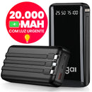Power Bank 20000mAh Agod LCD Turbo, Compatível iPhone Android, 2 Saídas USB