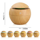 Large Capacity Spherical Aromatherapy Humidifier Wood Grain Mini Desktop Air Purifier Portable Mist Diffuser for Home