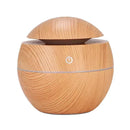 Large Capacity Spherical Aromatherapy Humidifier Wood Grain Mini Desktop Air Purifier Portable Mist Diffuser for Home