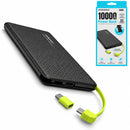 Power Bank 10000mAh Portátil Carregamento Rápido Compacto Leve Bateria Externa Para Celular Emergência