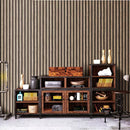 Home Decor Wall Sticker 5M, Waterproof Striped Grille Self-Adhesive Wallpaper for Bedroom Living Room TV